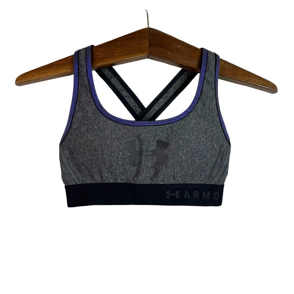 Under Armour Gray Padded Workout Racerback Sports Bra Size XS Compression